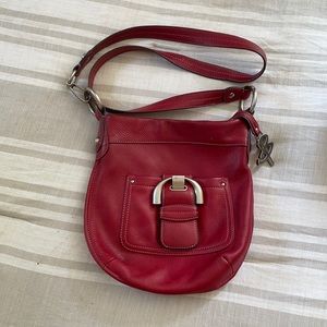 B. Makowsky red leather crossbody bag